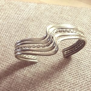 TAXCO Silver 5 Strand Cuff Bracelet
